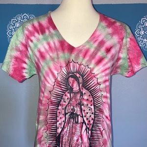 Tie-dye V-Neck T-shirt, Size S/P/CH